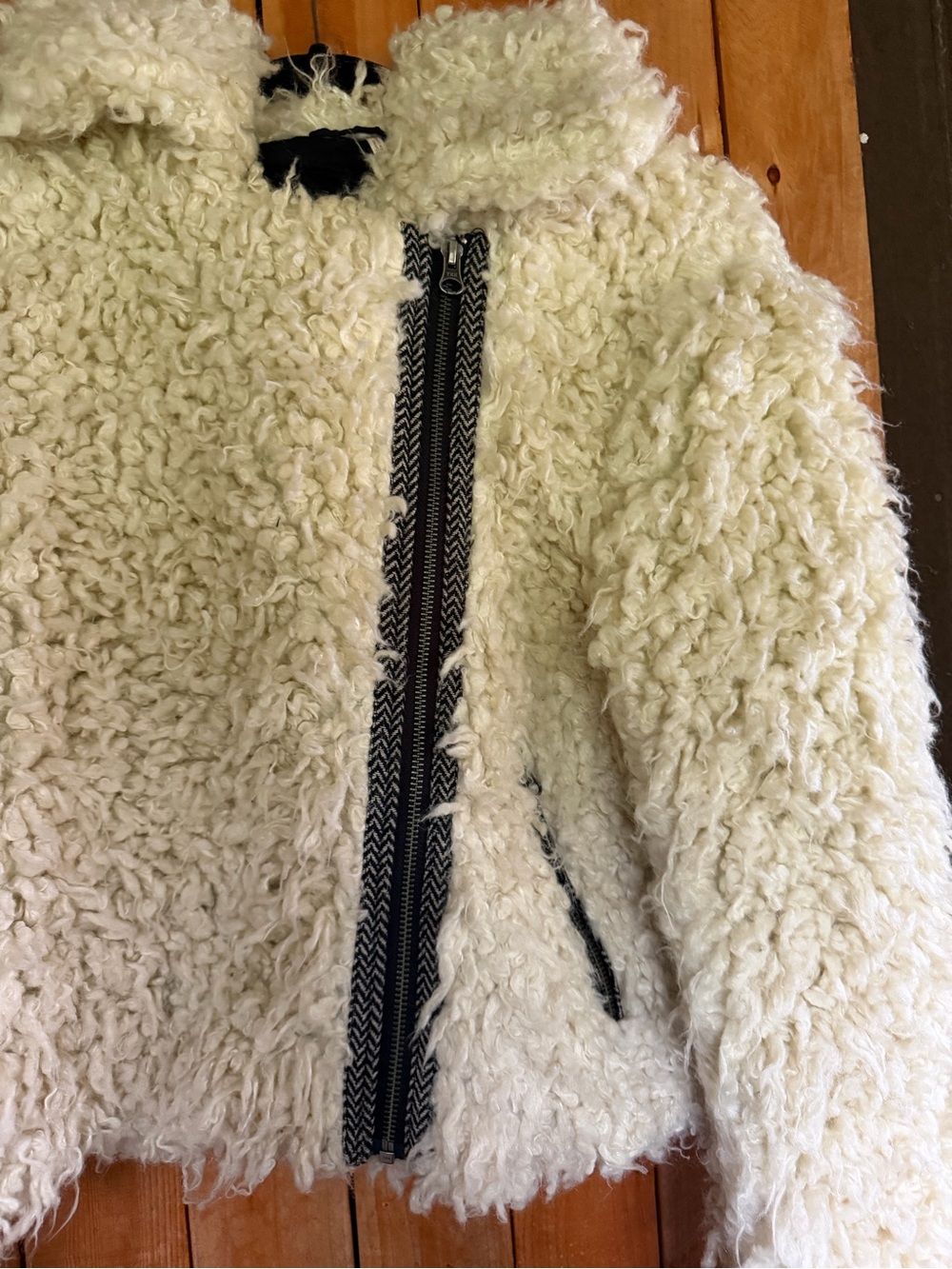 Free People Ivory Sherpa Moto Jacket - Picture 3 of 6